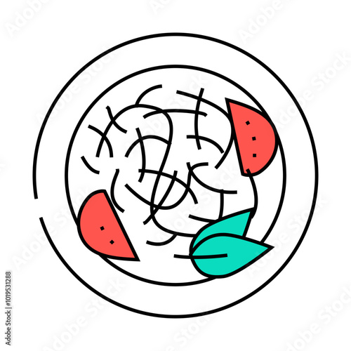 som tum salad thai cuisine line icon vector. som tum salad thai cuisine sign. isolated symbol illustration