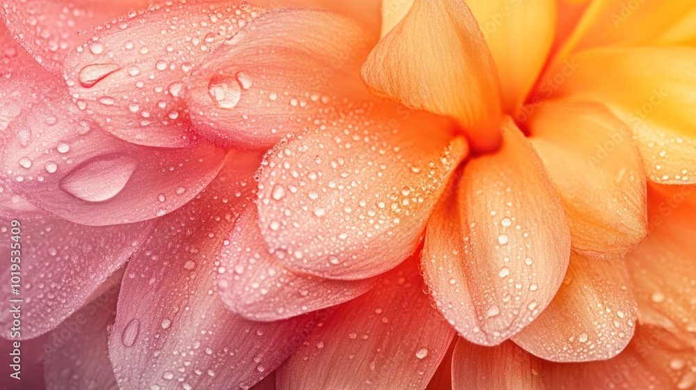 Close-up of a flower with vibrant petals and water droplets, showcasing natural beauty. Close-up of a flower with vibrant petals and water droplets, showcasing natural beauty.