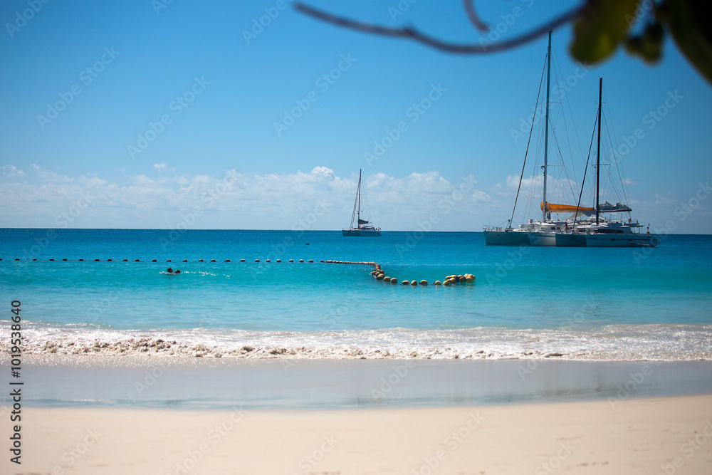 The scenery of Seychelles islands in the Indian Ocean The scenery of Seychelles islands in the Indian Ocean