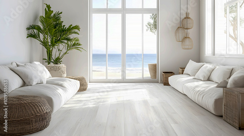 Bright Coastal Living Room with Airy Design