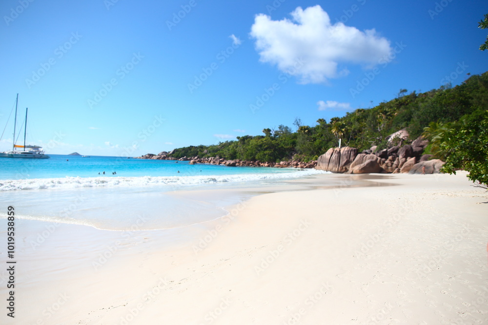 The scenery of Seychelles islands in the Indian Ocean The scenery of Seychelles islands in the Indian Ocean