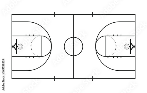 basketball court line top view