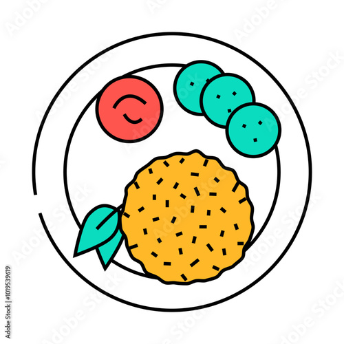 khao pad thai cuisine line icon vector. khao pad thai cuisine sign. isolated symbol illustration