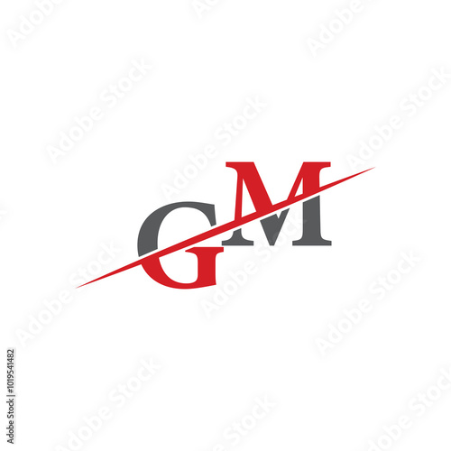 Minimalist GM Logo with Dynamic Diagonal Line
