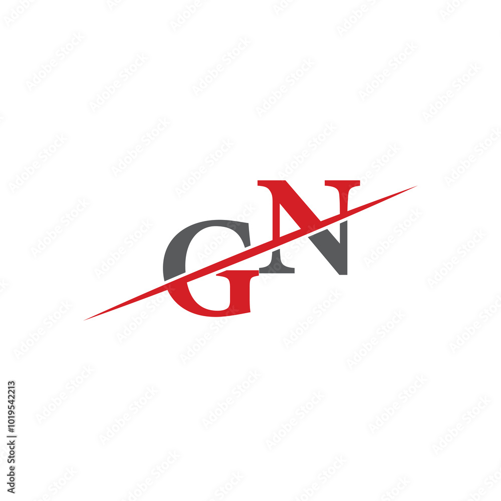 Minimalist GN Logo with Dynamic Diagonal Line Minimalist GN Logo with Dynamic Diagonal Line