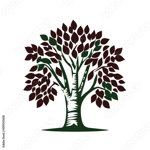 Single Palm Tree Cutout on White  Exotic Island Vibe Illustration