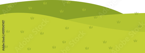 Green Field Cartoon Illustrations