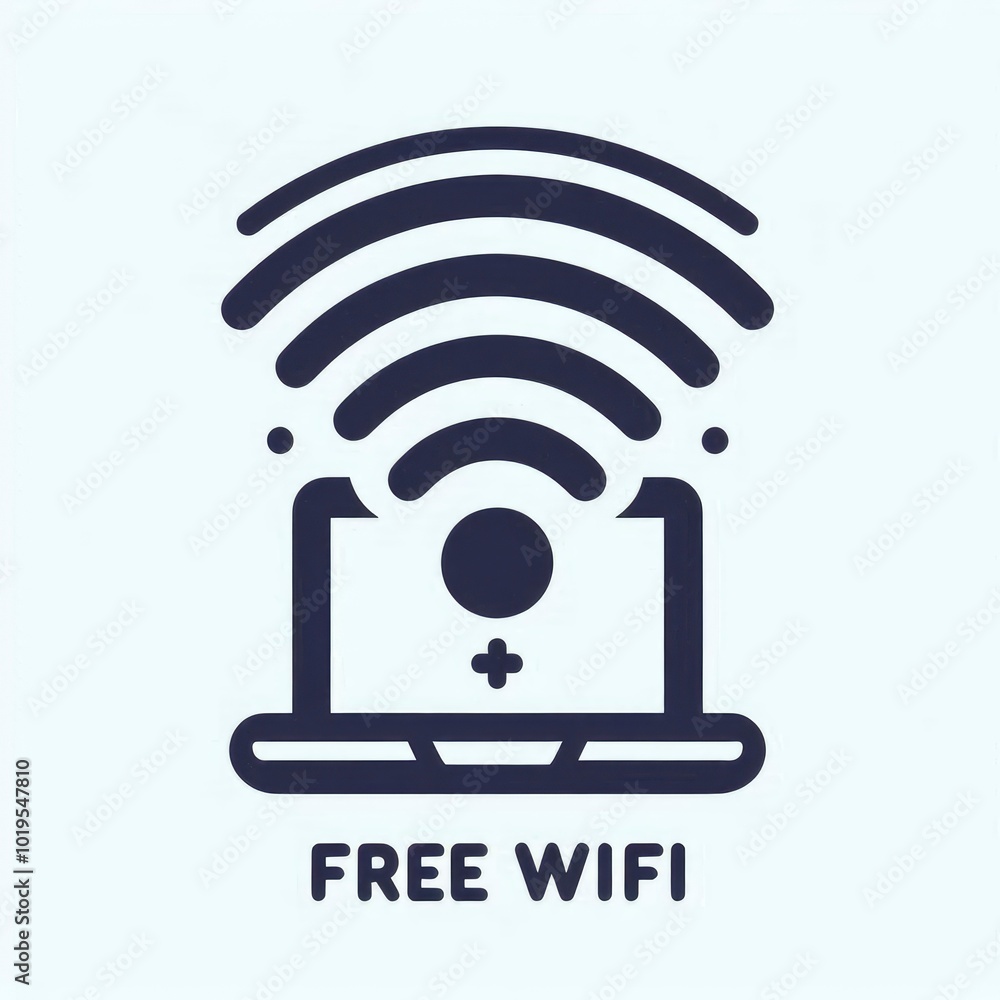 Free wifi sign isolated icon. wi-fi network linear icon. signal sign and symbol. generative ai Free wifi sign isolated icon. wi-fi network linear icon. signal sign and symbol. generative ai