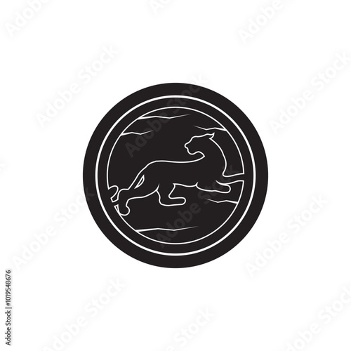 Black panther logo icon design vector illustration