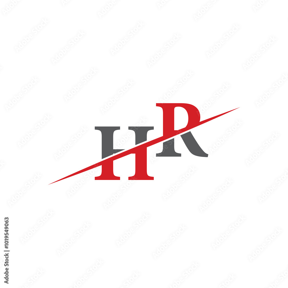 Minimalist HR Logo with Dynamic Diagonal Line