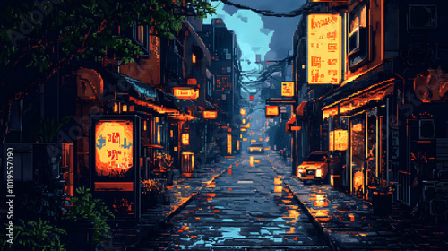 Traditional Streets pixel art photo