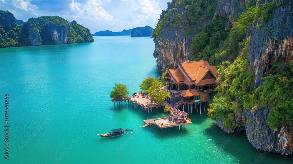 Serene Tropical Paradise with Clear Blue Water Serene Tropical Paradise with Clear Blue Water