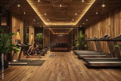 Modern gym interior with equipment