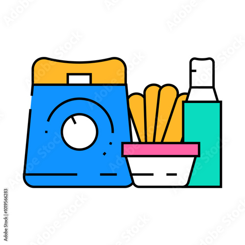 waxing kit hair salon line icon vector. waxing kit hair salon sign. isolated symbol illustration
