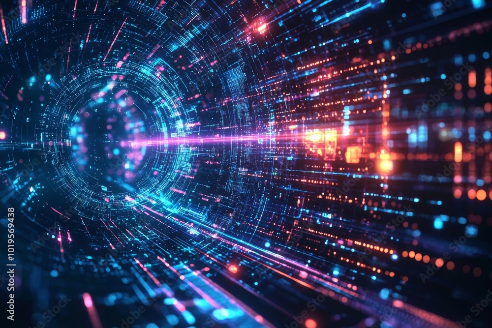 Digital Technology background of data and network Digital Technology background of data and network