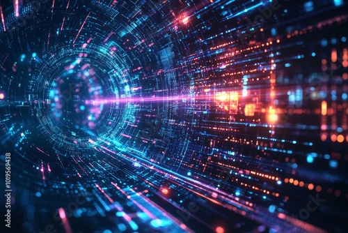 Wallpaper Mural Digital Technology background of data and network Torontodigital.ca