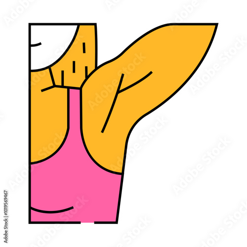 armpit hair removal female line icon vector. armpit hair removal female sign. isolated symbol illustration