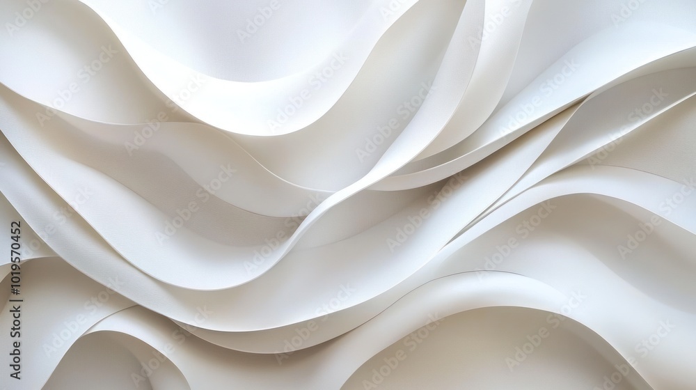 Obraz premium The color wave tone is mostly sandy white with subtle gradients to create an elegant atmosphere. Abstract design creativity for background