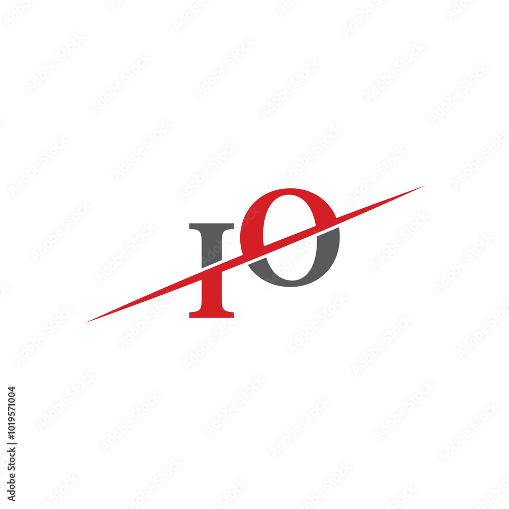 Minimalist IO Logo with Dynamic Diagonal Line Minimalist IO Logo with Dynamic Diagonal Line