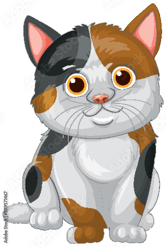 Cute Calico Cat Illustration