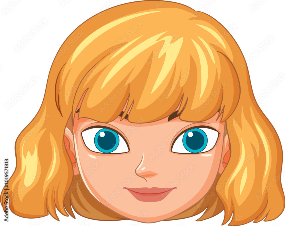 Blonde Cartoon Character with Blue Eyes Blonde Cartoon Character with Blue Eyes