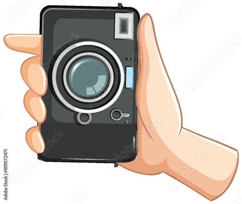 Hand Holding a Vintage Camera