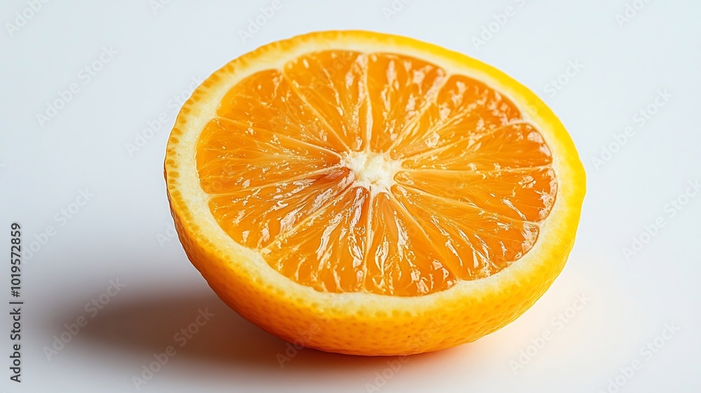 Fresh lemon slice isolated on a bright white surface vibrant and juicy Fresh lemon slice isolated on a bright white surface vibrant and juicy