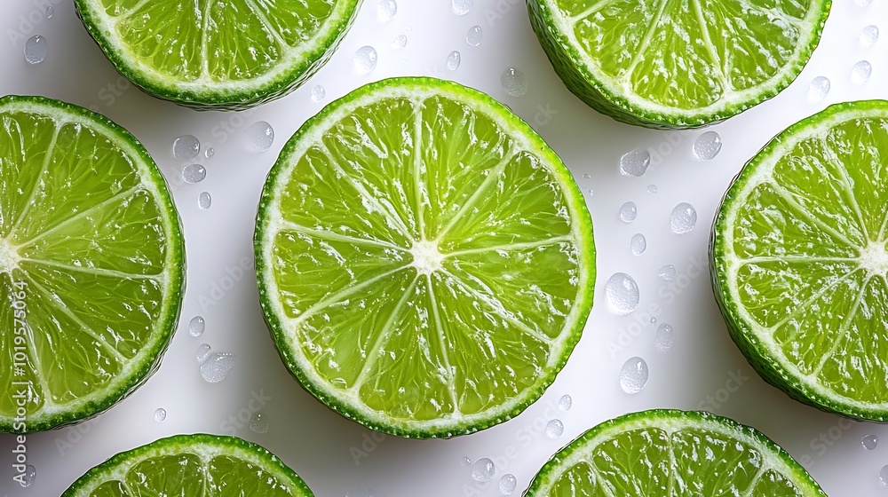 Fresh lime slice isolated on a clean white background vibrant and zesty Fresh lime slice isolated on a clean white background vibrant and zesty