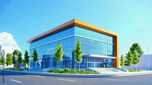 Wallpaper Mural Commercial Building Animation in 3D Perspective Torontodigital.ca