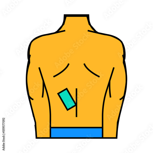 back waxing female line icon vector. back waxing female sign. isolated symbol illustration