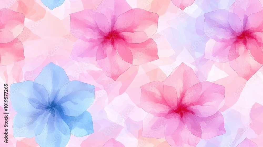 Fototapeta premium Soft Watercolor Violets in Minimalist Design