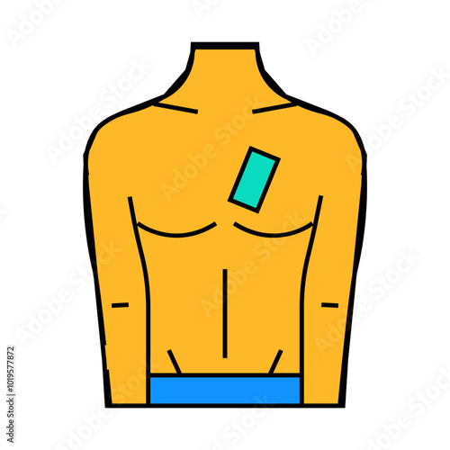 chest waxing male depilation line icon vector. chest waxing male depilation sign. isolated symbol illustration