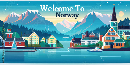 Welcome to Norway - Mountains, Town and Fjord 
