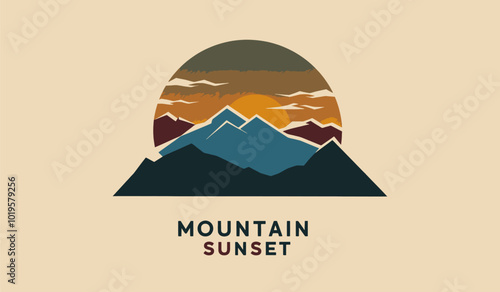 Mountain Sunset Silhouette 
