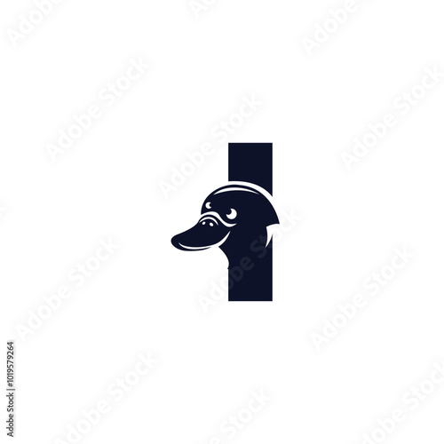 Letter I Platypus logo icon vector photo