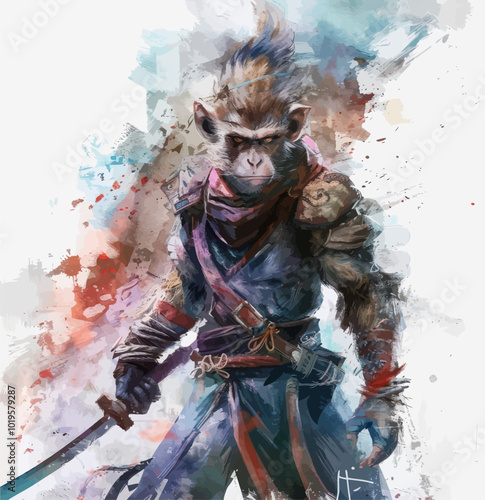 Monkey Warrior with Sword 
