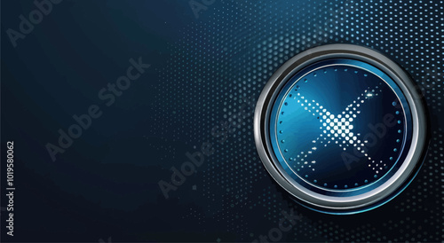Abstract Blue Circle with Dotted Background 
