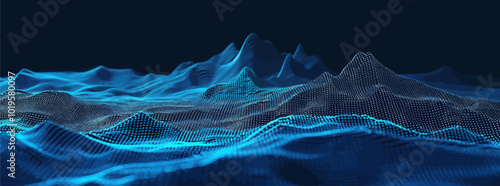 Abstract Blue Digital Landscape 
