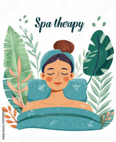 Relaxing Spa Treatment Illustration 
