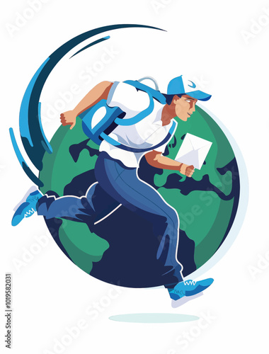 Mailman Running Around the Globe  
