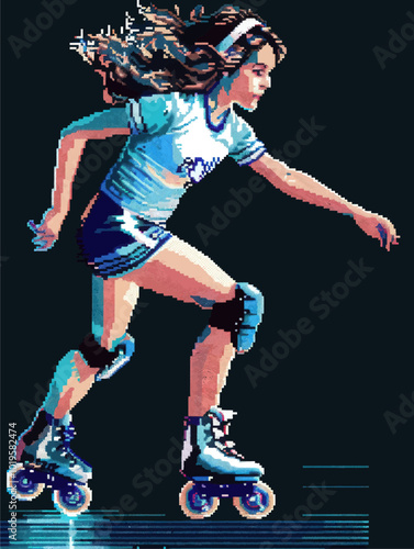 Pixelated Rollerblader 
