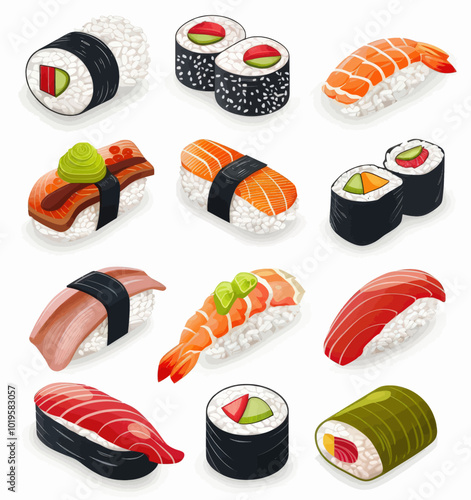 Sushi Set Illustration 
