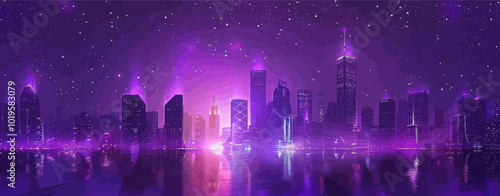 Purple Neon Cityscape 
