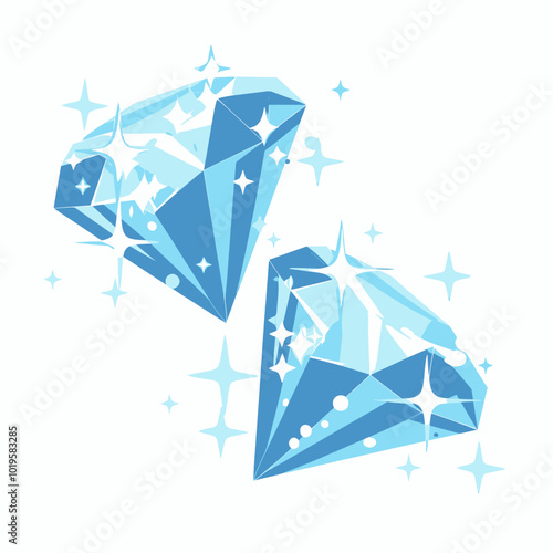 Blue Diamonds with Sparkle Effect 
