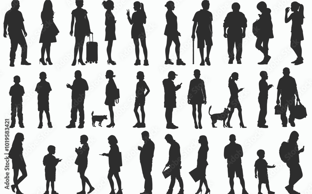 Silhouettes of People in Various Poses
Silhouettes of People in Various Poses