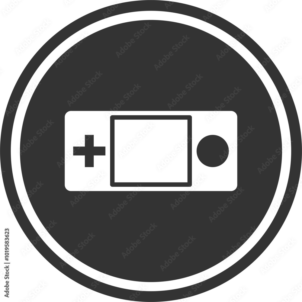 Monochromatic icon with portable video game. Monochromatic icon with portable video game.