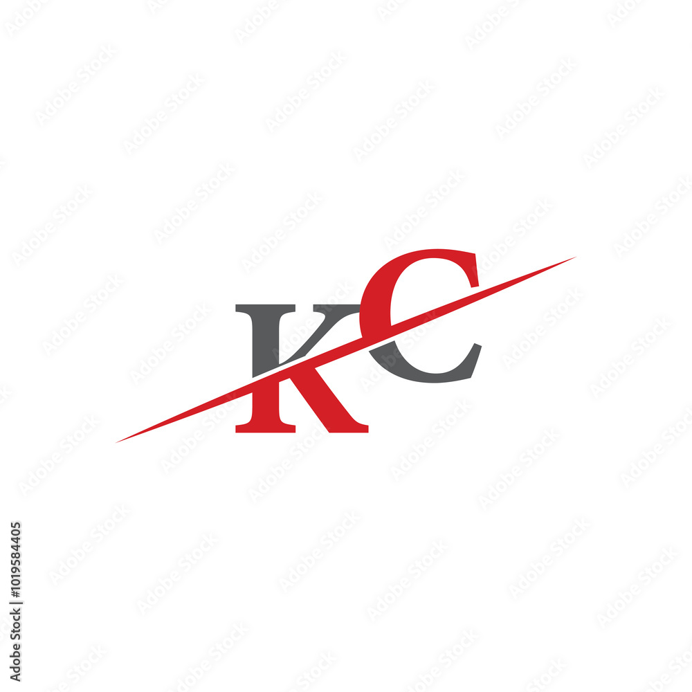 Minimalist KC Logo with Dynamic Diagonal Line Minimalist KC Logo with Dynamic Diagonal Line