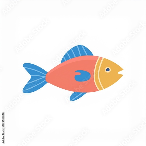 colorful illustration fish isolated on white