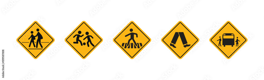 yellow sign cross street yellow sign cross street