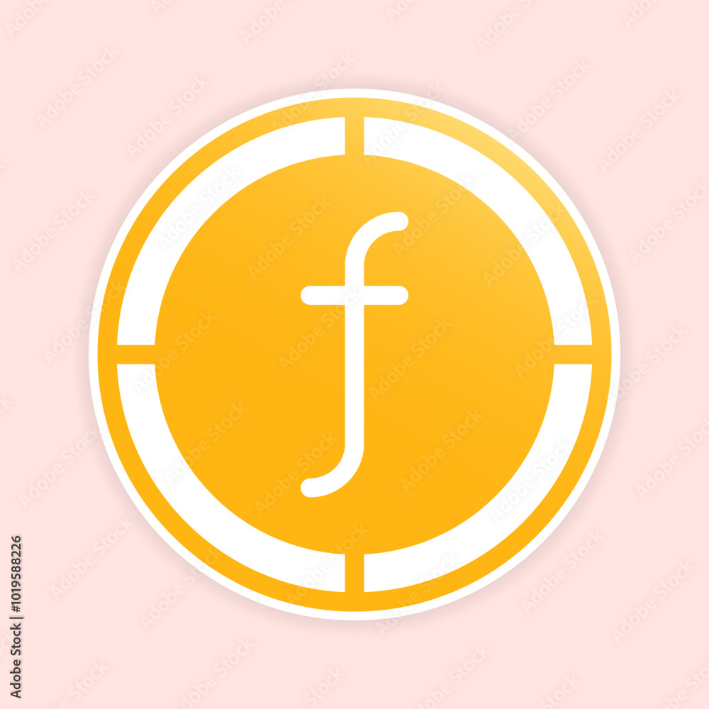 Obraz premium Florin coin icons. Dutch antiles money symbol, currency Icon with soft color gradients fill.